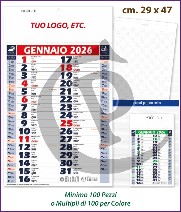 Calendario Olandese Anno 2026 Art. C107