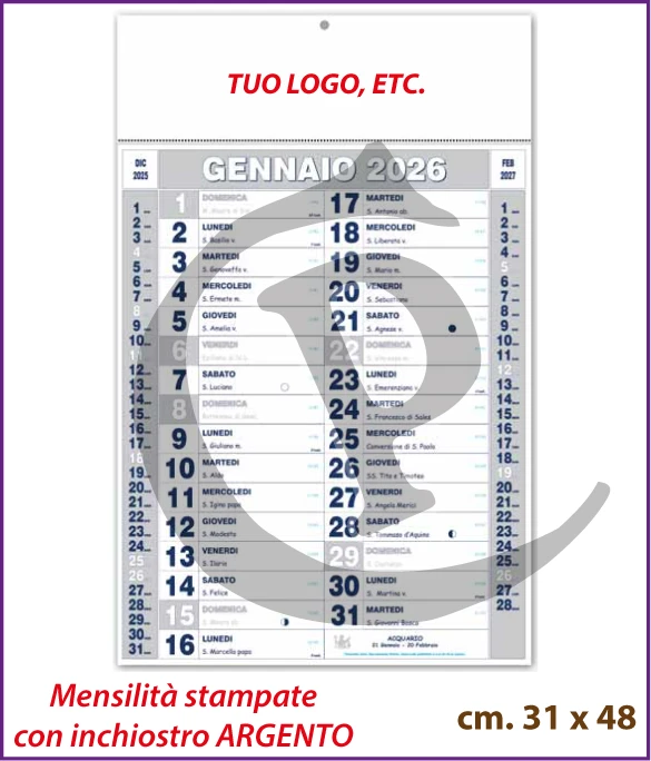 Calendario Olandese Anno 2026 Art. C110