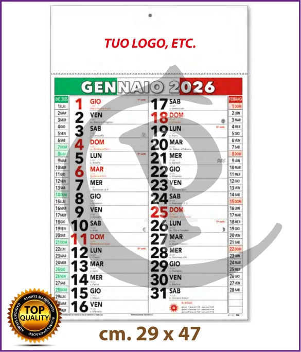 Calendario Olandese Anno 2026 Art. C120